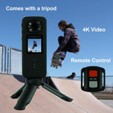 Action Camera 4K 30FPS 20MP WiFi, Dual Screens, Bike Camera with EIS, 2 x 1800mAh Batteries, Remote, Waterproof